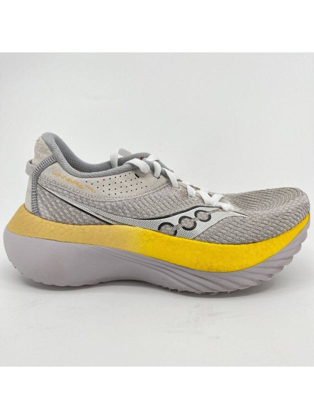 Saucony Kinvara Pro Womens Size 7.5 Gray Yellow Athletic Running Shoes Sneakers